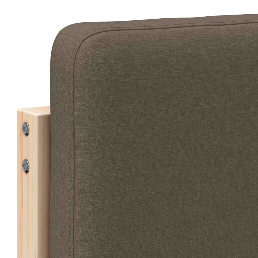 Gestoffeerd hoofdbord Bruin en Taupe 90 cm Massief grenenhout