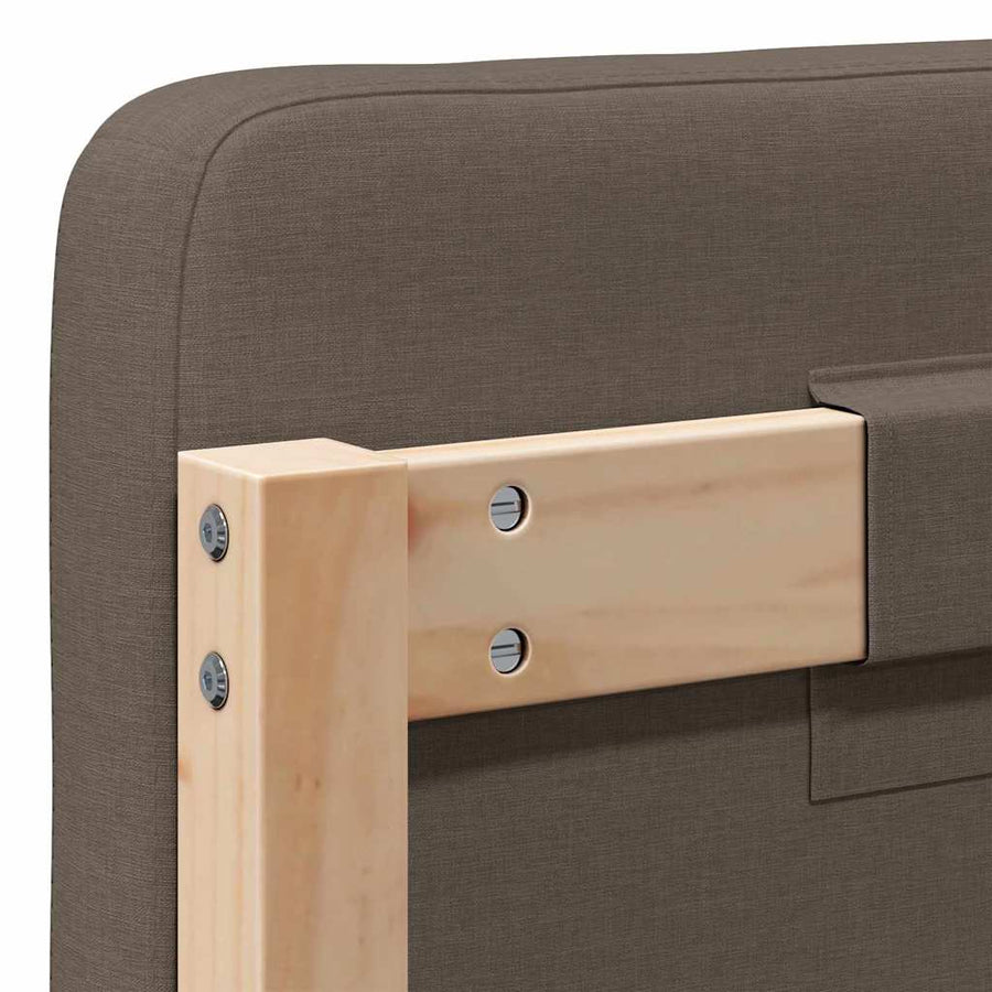 Gestoffeerd hoofdbord Bruin en Taupe 90 cm Massief grenenhout