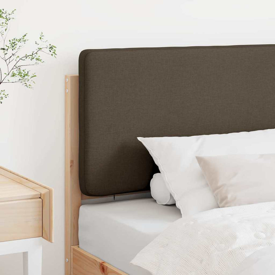 Gestoffeerd hoofdbord Bruin en Taupe 90 cm Massief grenenhout