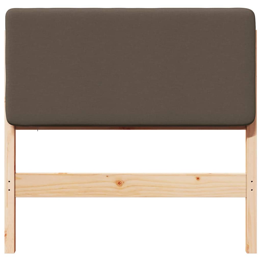Gestoffeerd hoofdbord Bruin en Taupe 90 cm Massief grenenhout