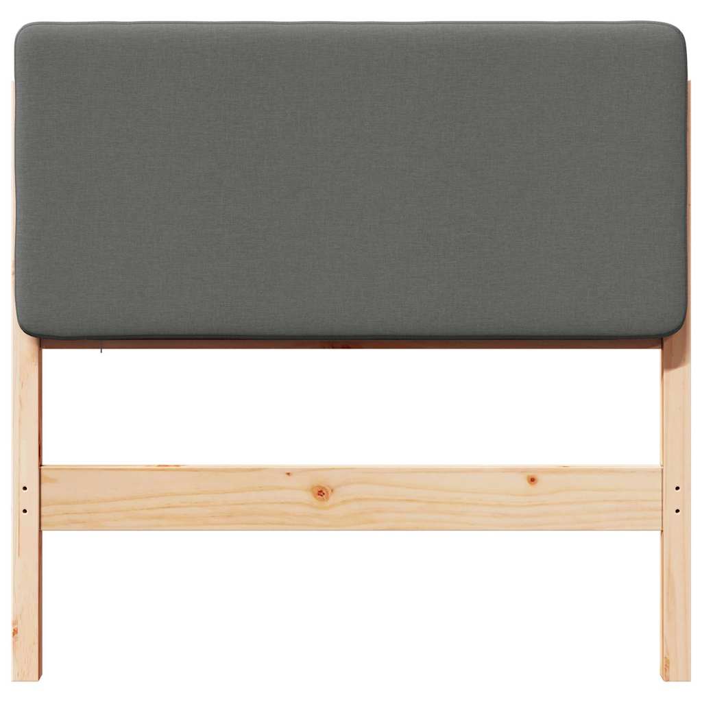 Gestoffeerd hoofdbord met hoofdeinde Bruin en Licht Grijs 80 cm