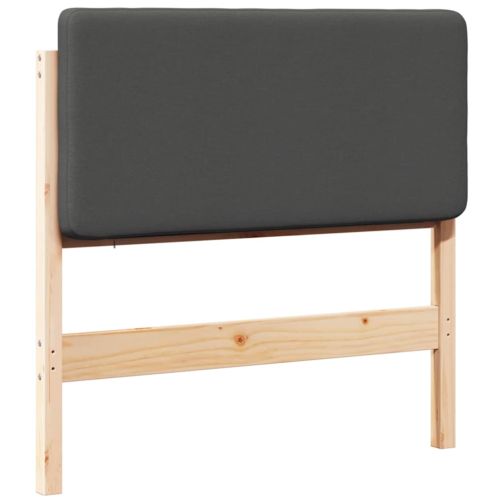 Gestoffeerd hoofdbord met hoofdeinde Bruin en Donkergrijs 80 cm