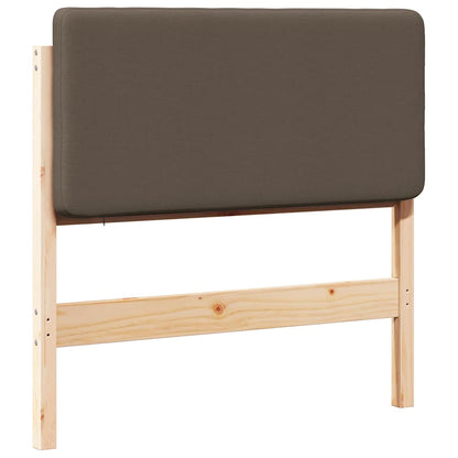 Gestoffeerd hoofdbord Bruin en Taupe 80 cm Massief grenenhout