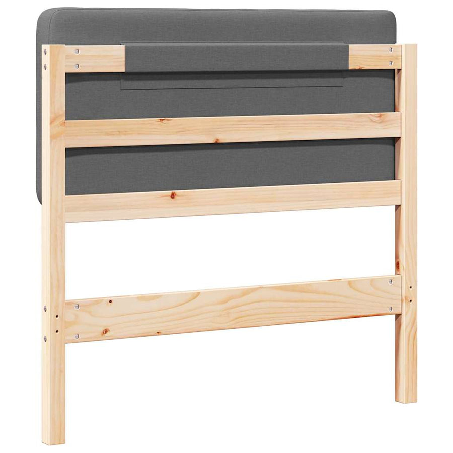 Gestoffeerd hoofdbord met hoofdeinde Bruin en Licht Grijs 75 cm