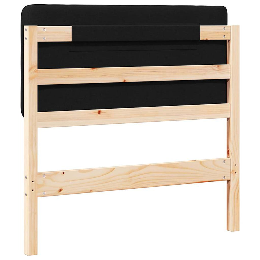 Gestoffeerd hoofdbord Bruin en zwart 75 cm Massief grenenhout