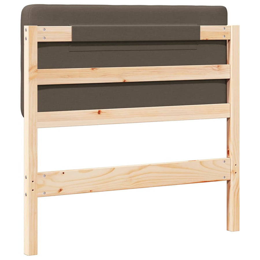 Gestoffeerd hoofdbord Bruin en Taupe 75 cm Massief grenenhout