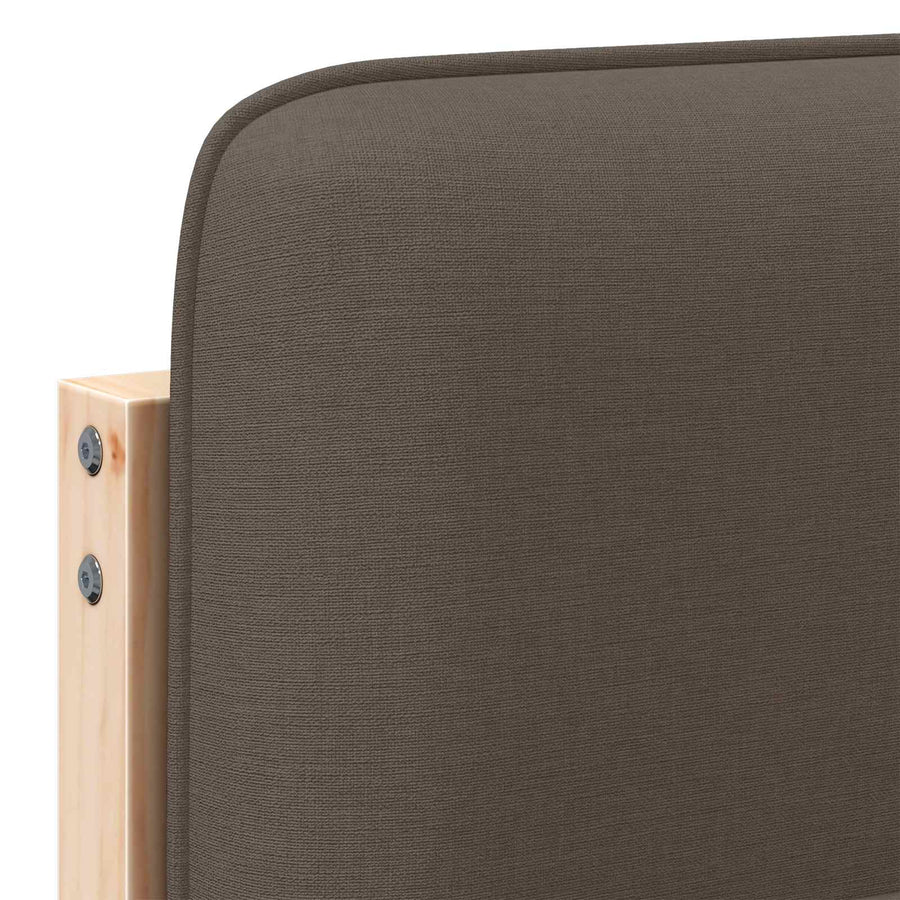 Gestoffeerd hoofdbord Bruin en Taupe 200 cm Massief grenenhout