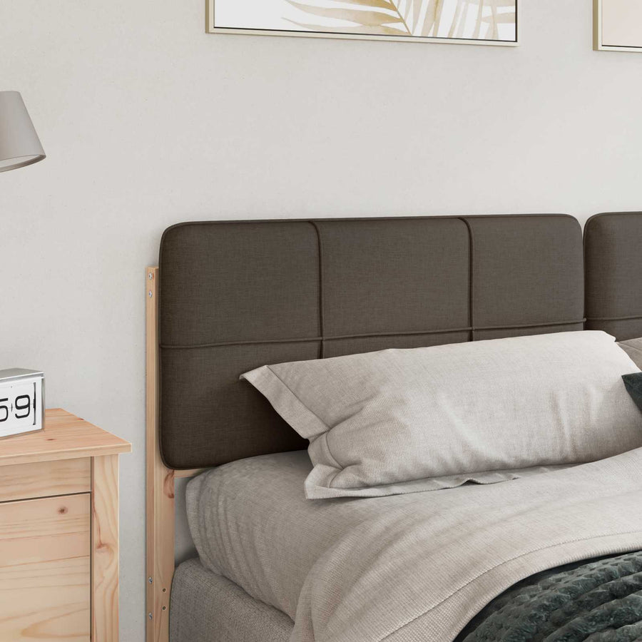 Gestoffeerd hoofdbord Bruin en Taupe 200 cm Massief grenenhout
