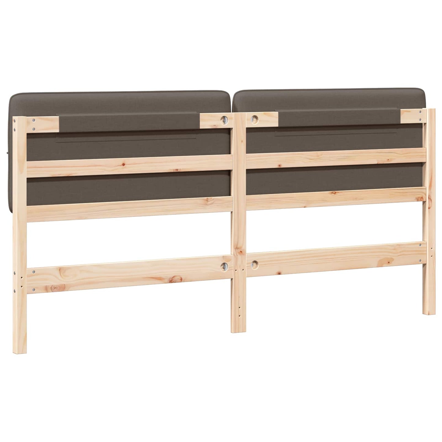 Gestoffeerd hoofdbord Bruin en Taupe 200 cm Massief grenenhout