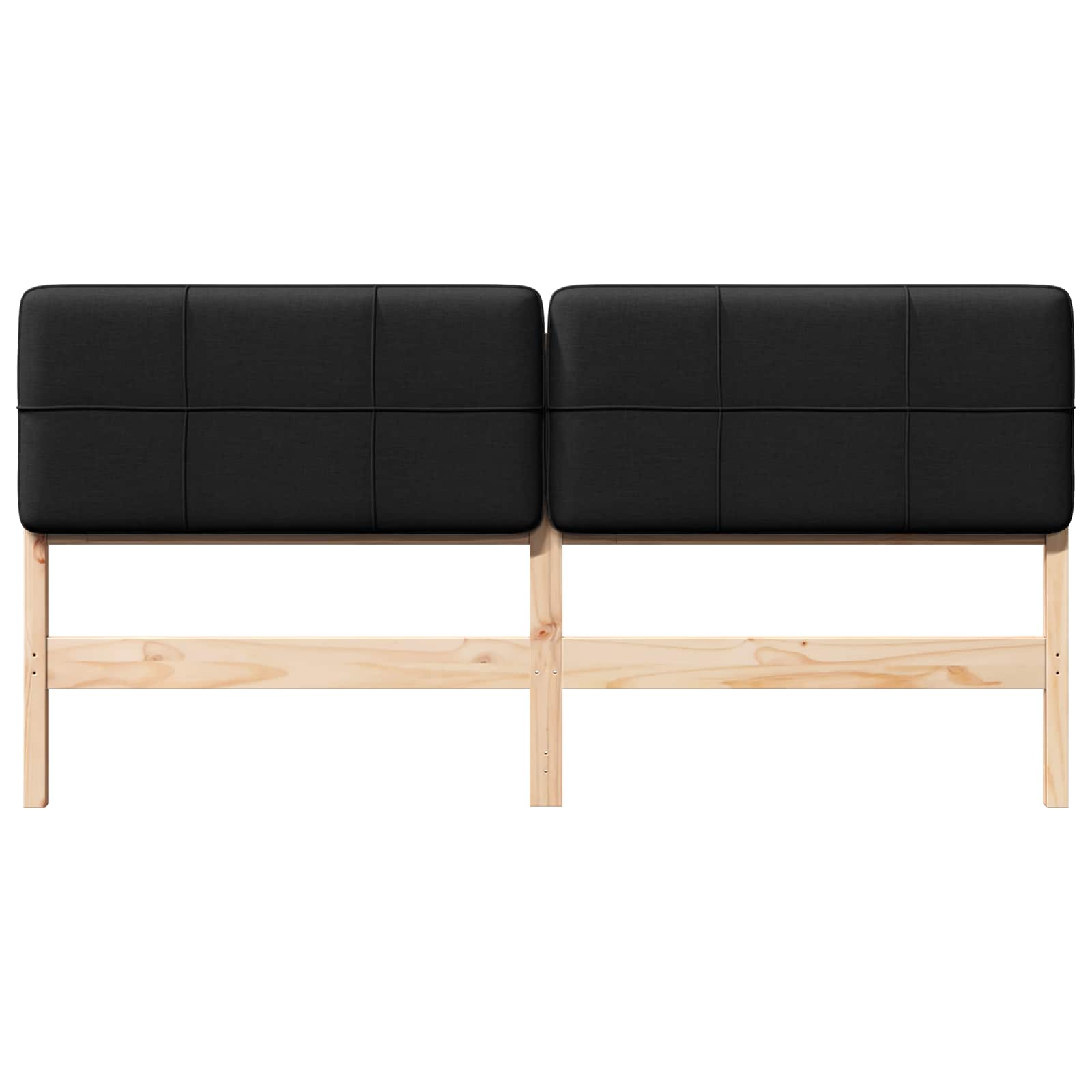 Gestoffeerd hoofdbord Bruin en zwart 180 cm Massief grenenhout