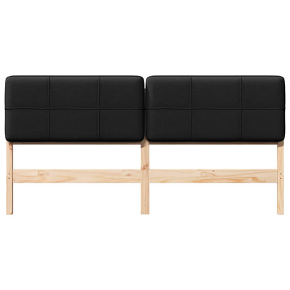 Gestoffeerd hoofdbord Bruin en zwart 180 cm Massief grenenhout
