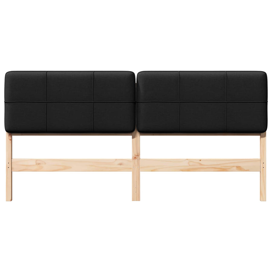 Gestoffeerd hoofdbord Bruin en zwart 180 cm Massief grenenhout