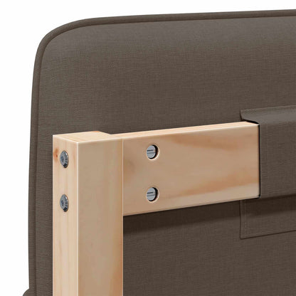 Gestoffeerd hoofdbord Bruin en Taupe 180 cm Massief grenenhout