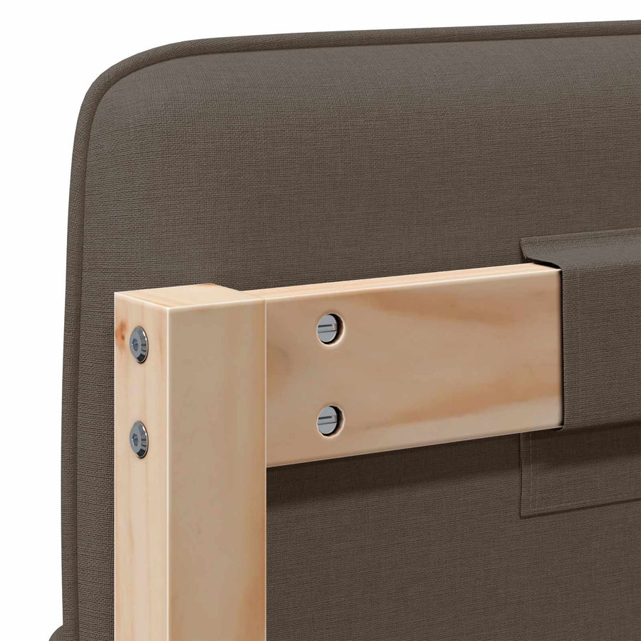 Gestoffeerd hoofdbord Bruin en Taupe 180 cm Massief grenenhout