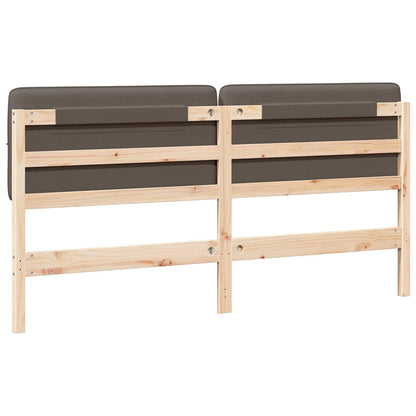 Gestoffeerd hoofdbord Bruin en Taupe 180 cm Massief grenenhout