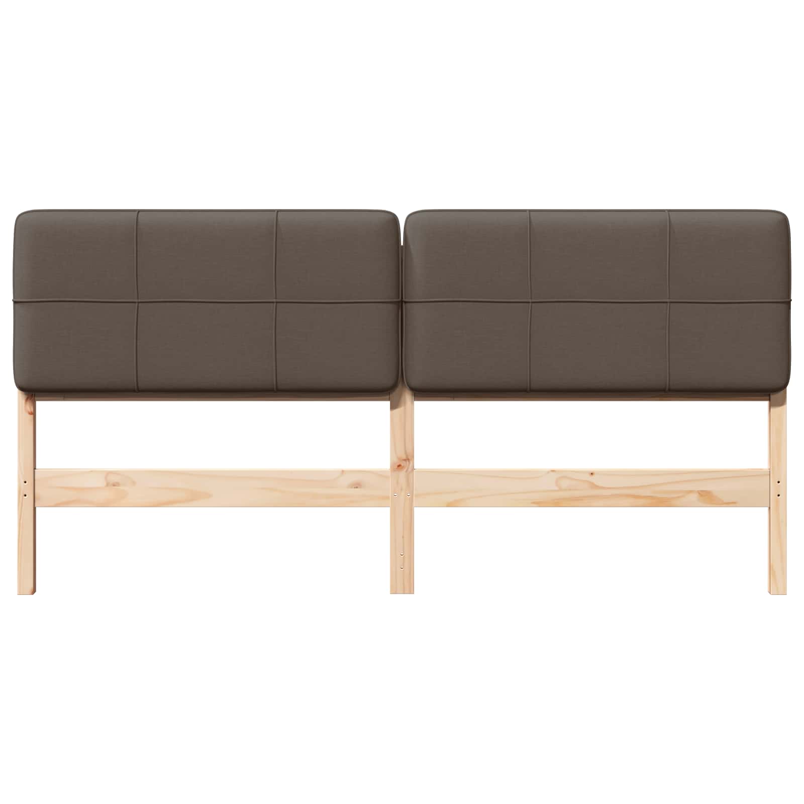 Gestoffeerd hoofdbord Bruin en Taupe 180 cm Massief grenenhout