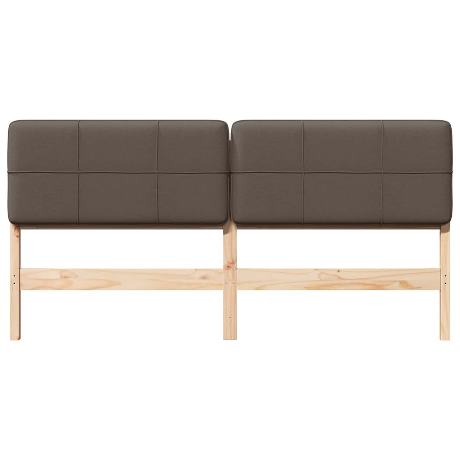 Gestoffeerd hoofdbord Bruin en Taupe 180 cm Massief grenenhout