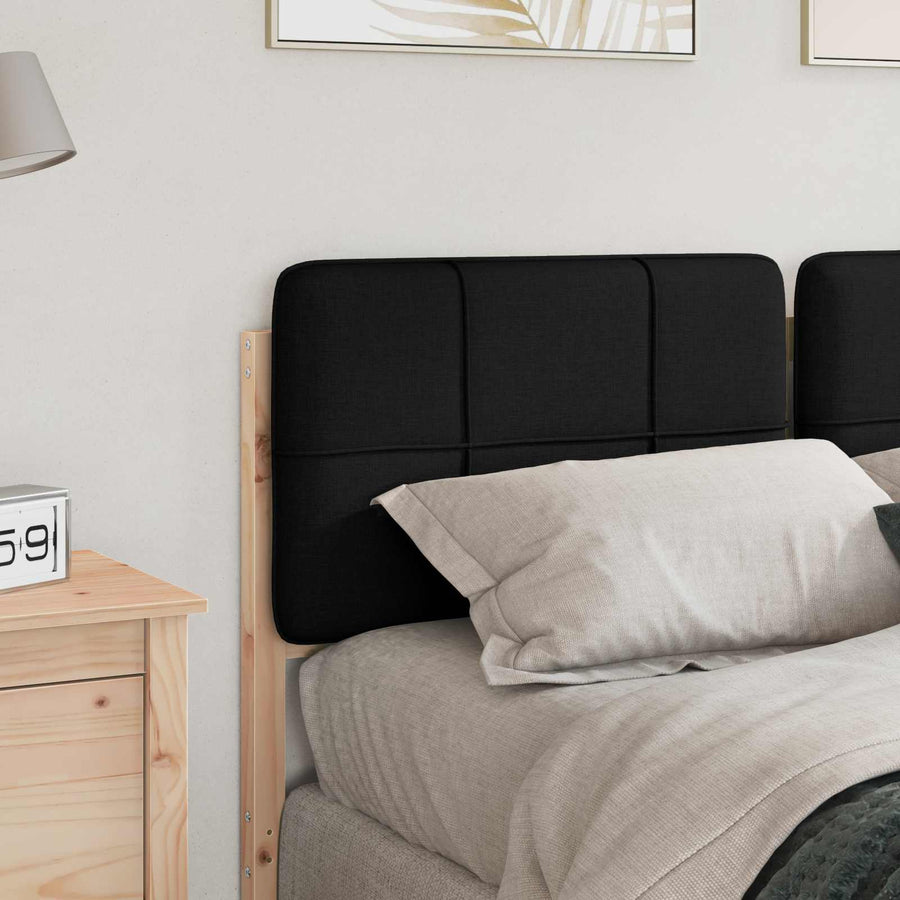 Gestoffeerd hoofdbord Bruin en zwart 160 cm Massief grenenhout