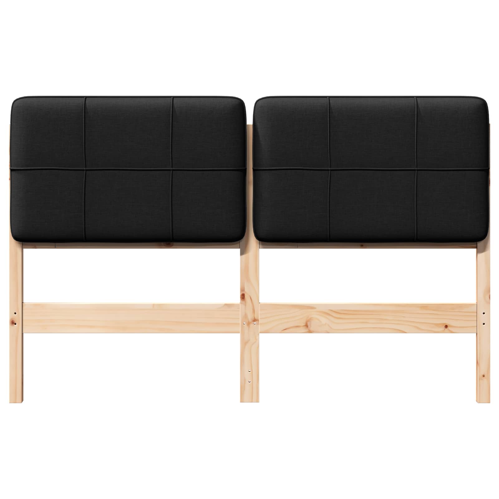 Gestoffeerd hoofdbord Bruin en zwart 160 cm Massief grenenhout