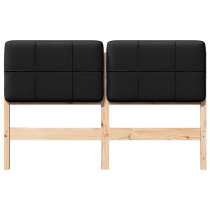 Gestoffeerd hoofdbord Bruin en zwart 160 cm Massief grenenhout