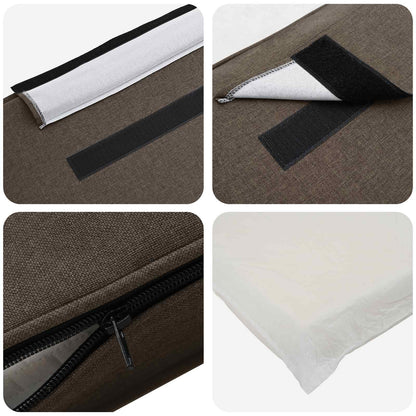 Gestoffeerd hoofdbord Bruin en Taupe 160 cm Massief grenenhout