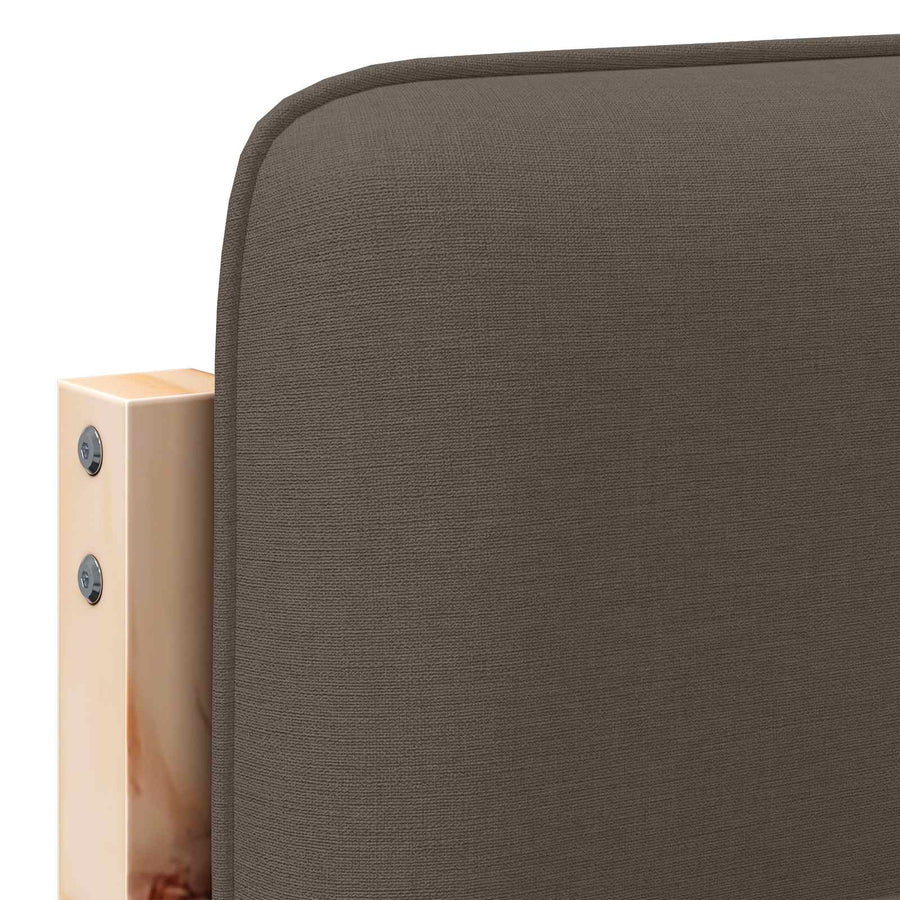 Gestoffeerd hoofdbord Bruin en Taupe 160 cm Massief grenenhout