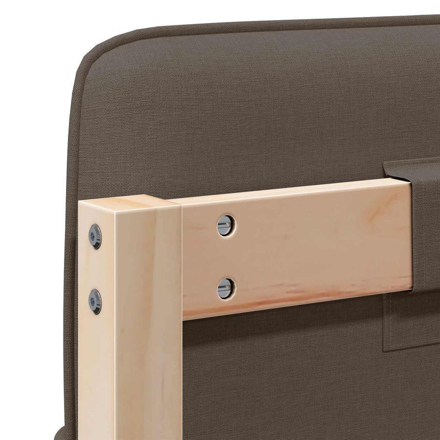 Gestoffeerd hoofdbord Bruin en Taupe 160 cm Massief grenenhout