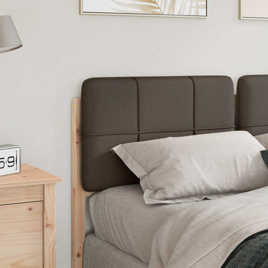 Gestoffeerd hoofdbord Bruin en Taupe 160 cm Massief grenenhout