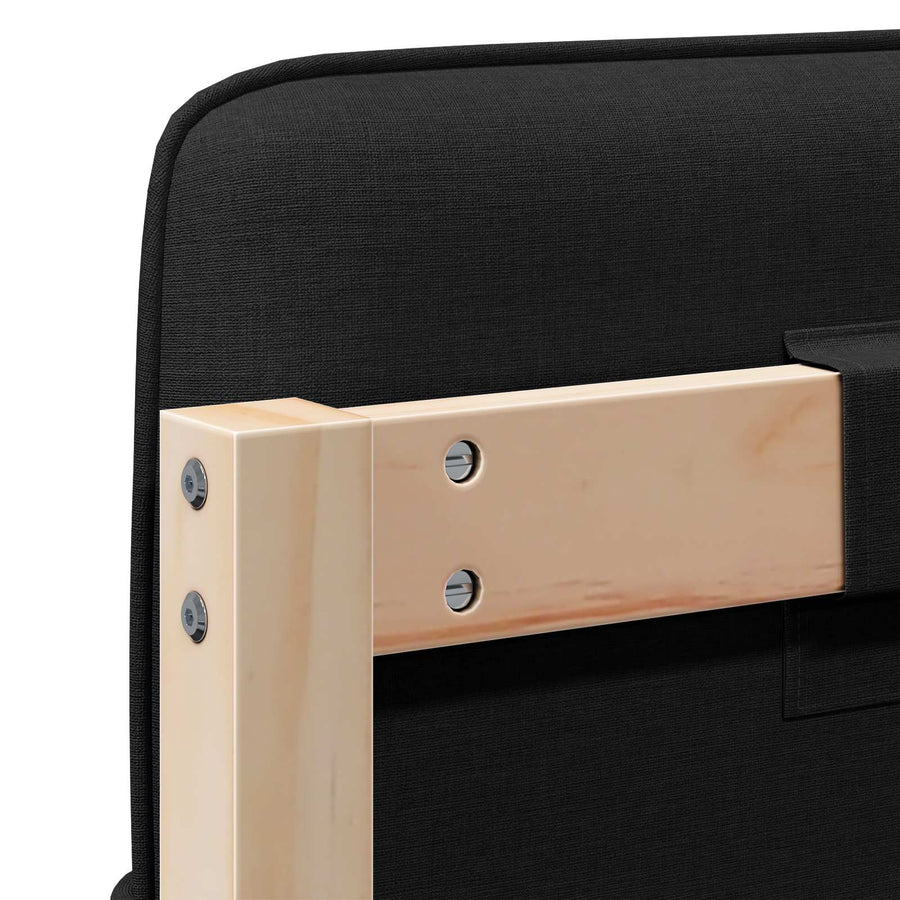 Gestoffeerd hoofdbord Bruin en zwart 150 cm Massief grenenhout