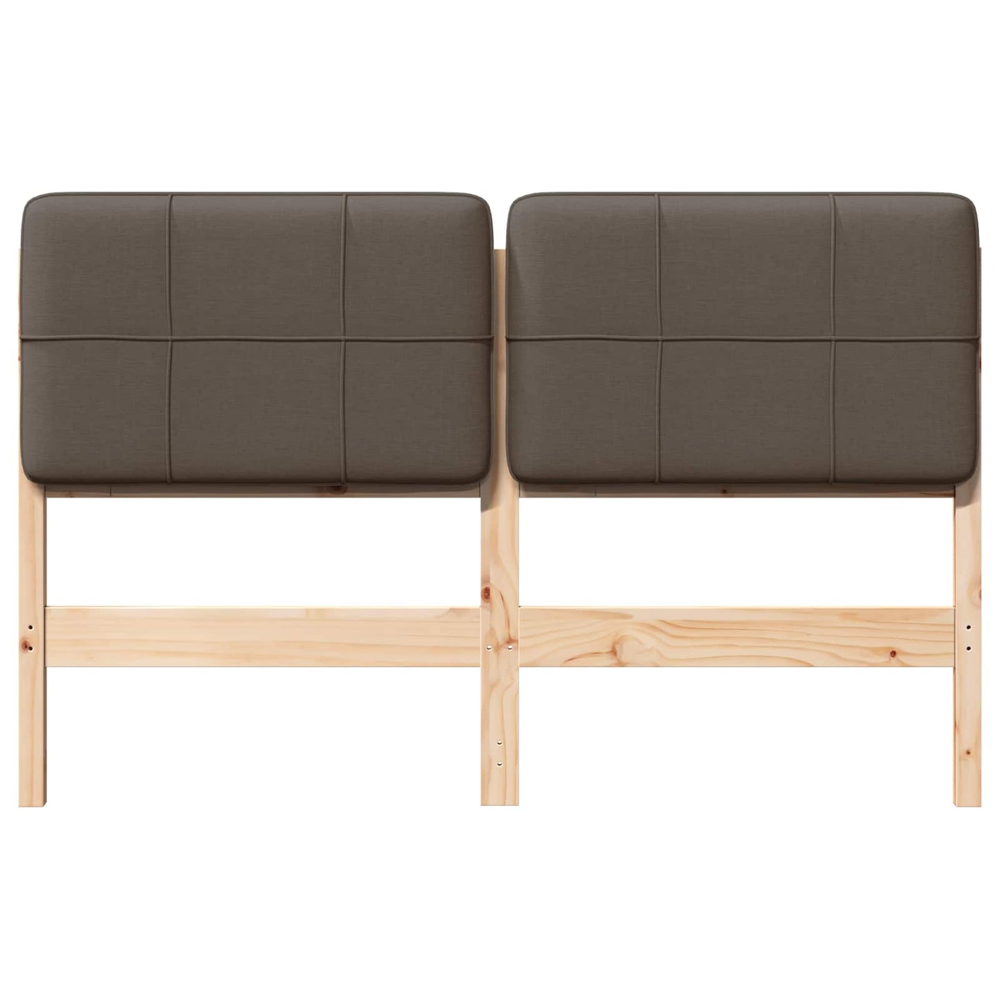 Gestoffeerd hoofdbord Bruin en Taupe 150 cm Massief grenenhout