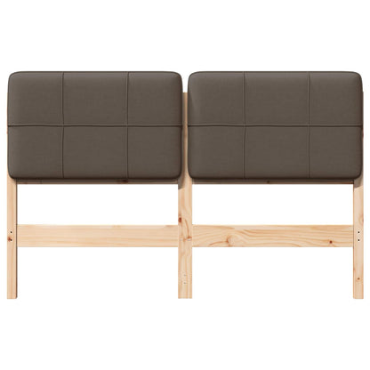 Gestoffeerd hoofdbord Bruin en Taupe 150 cm Massief grenenhout