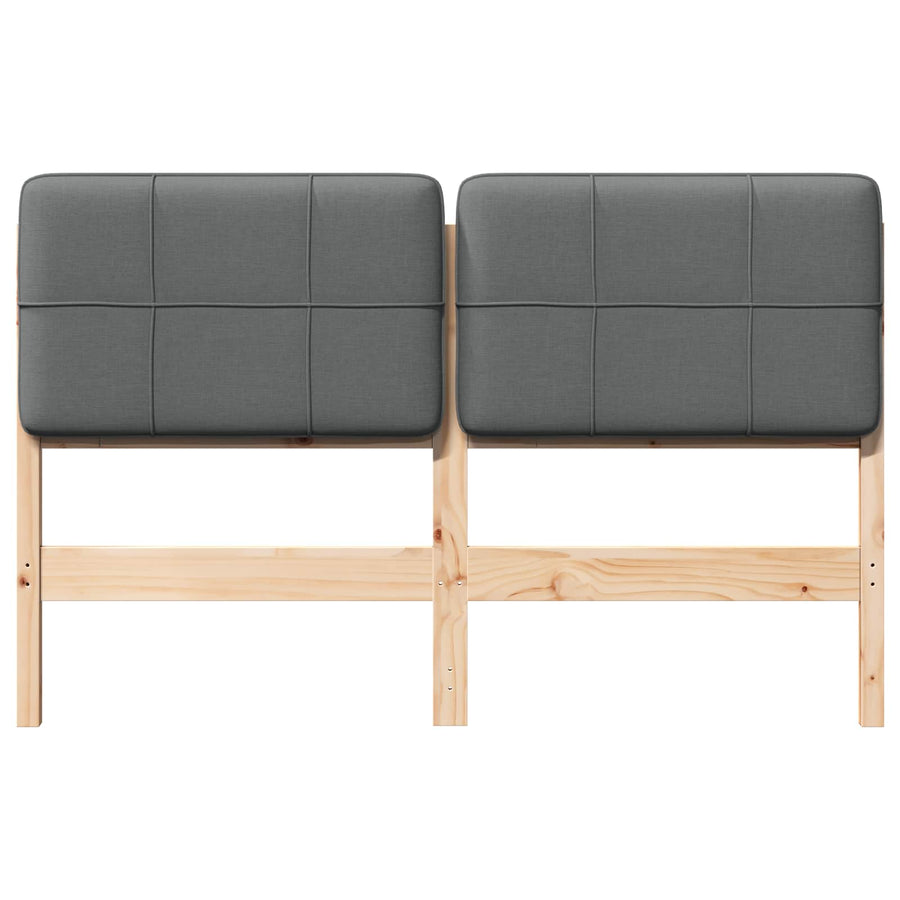 Gestoffeerd hoofdbord Bruin en Licht Grijs 140 cm