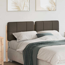 Gestoffeerd hoofdbord Bruin en Taupe 135 cm Massief grenenhout