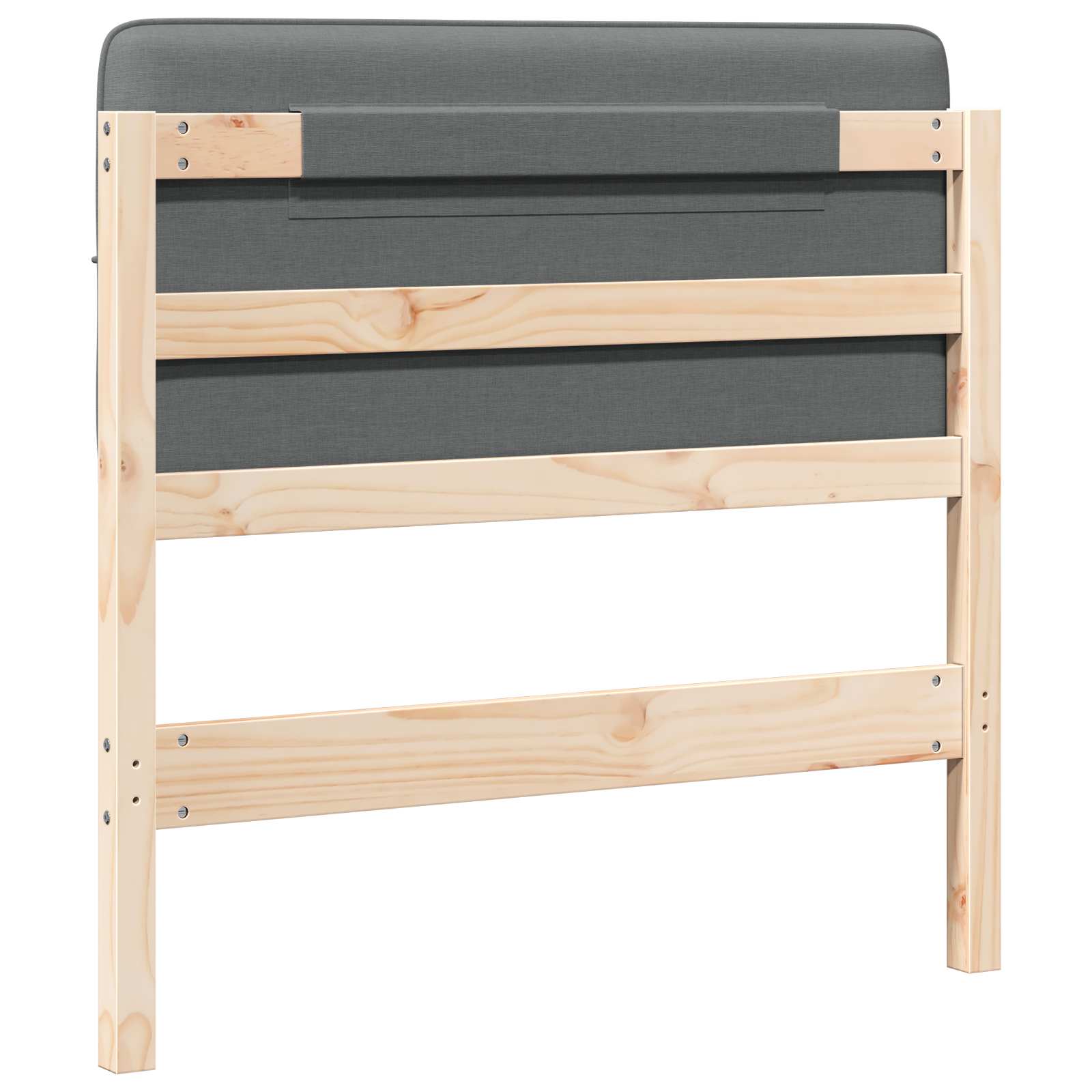 Gestoffeerd hoofdbord met hoofdeinde Bruin en Licht Grijs 90 cm