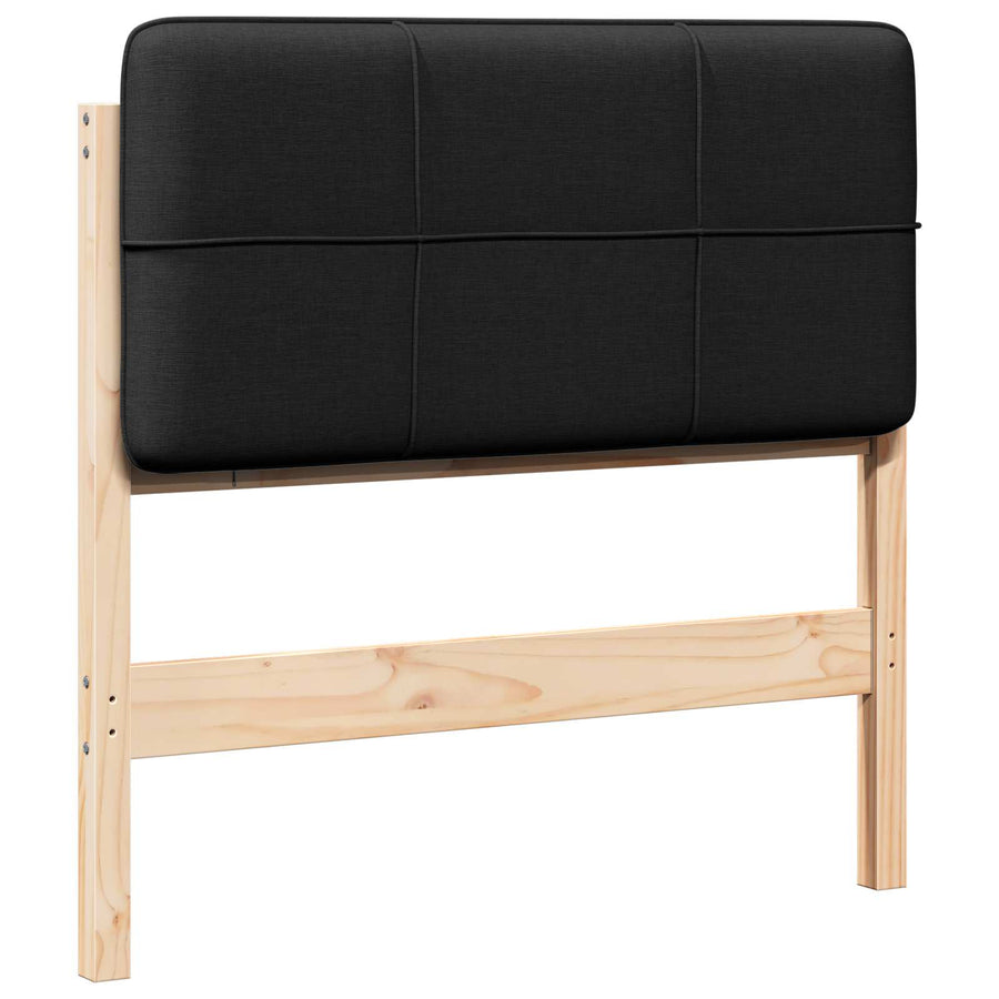 Gestoffeerd hoofdbord Bruin en zwart 90 cm Massief grenenhout