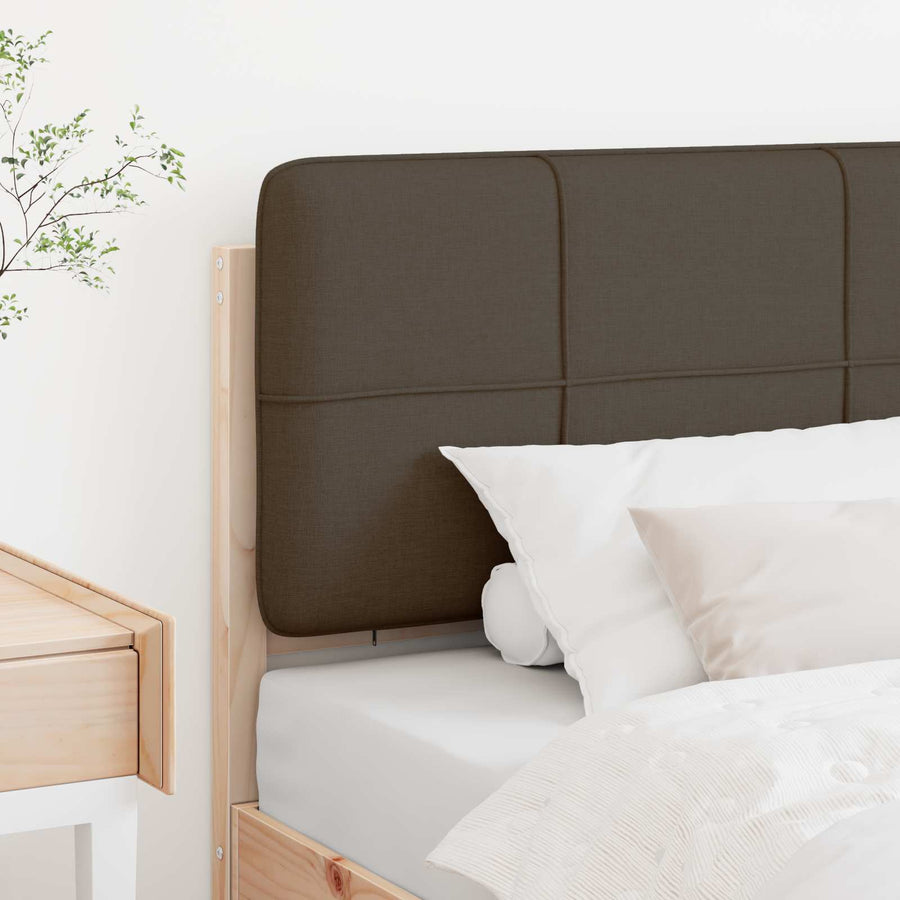 Gestoffeerd hoofdbord Bruin en Taupe 90 cm Massief grenenhout