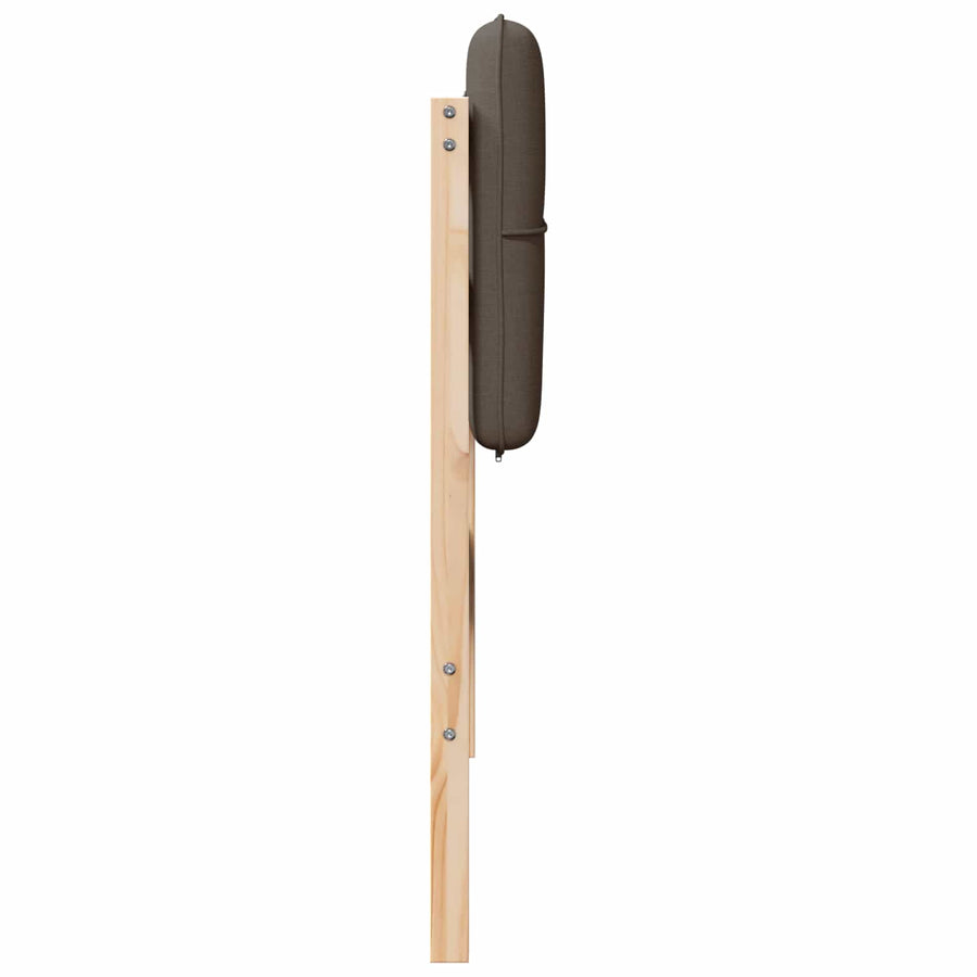 Gestoffeerd hoofdbord Bruin en Taupe 90 cm Massief grenenhout