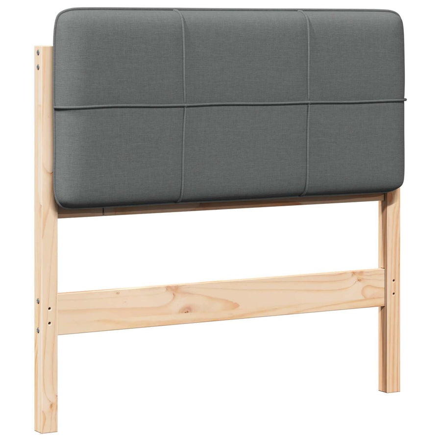 Gestoffeerd hoofdbord met hoofdeinde Bruin en Licht Grijs 80 cm