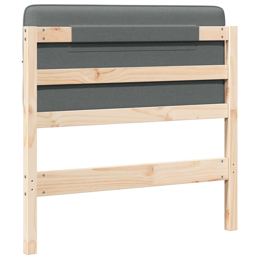 Gestoffeerd hoofdbord met hoofdeinde Bruin en Licht Grijs 80 cm