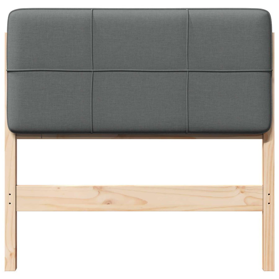 Gestoffeerd hoofdbord met hoofdeinde Bruin en Licht Grijs 80 cm
