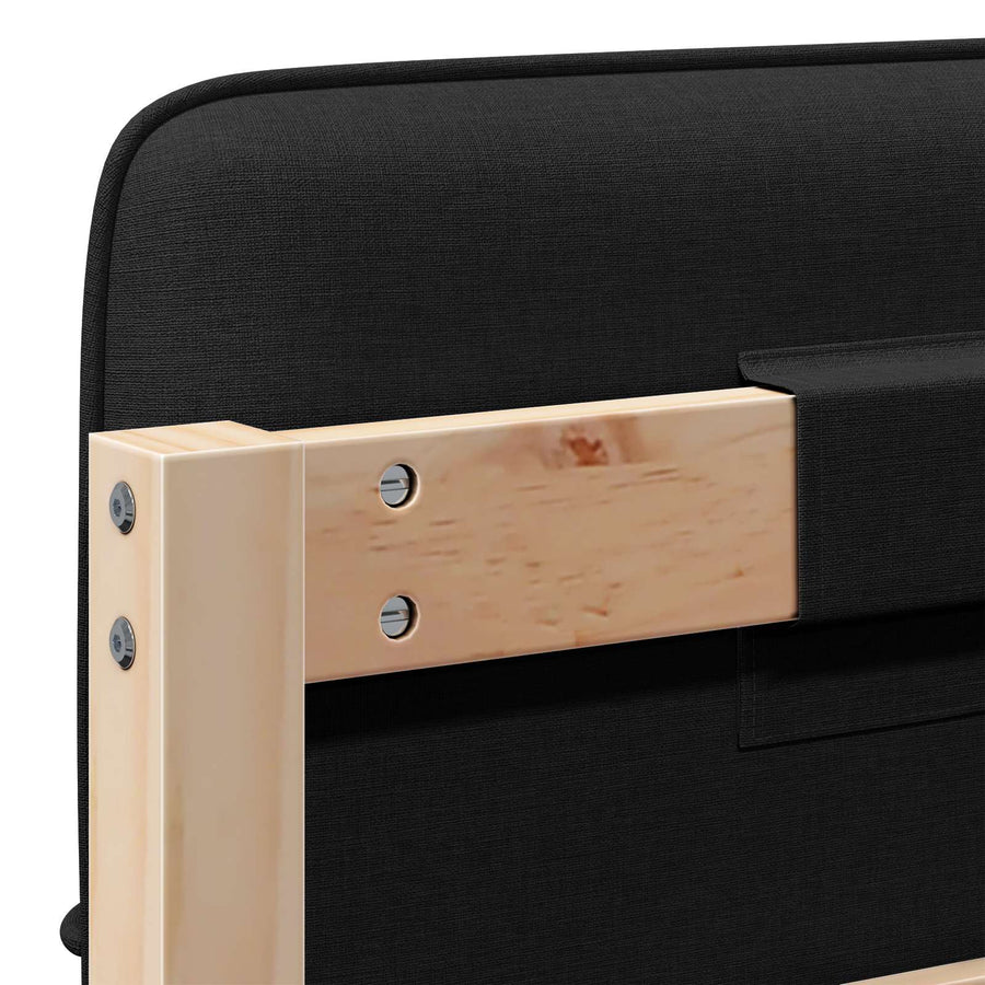 Gestoffeerd hoofdbord Bruin en zwart 80 cm Massief grenenhout