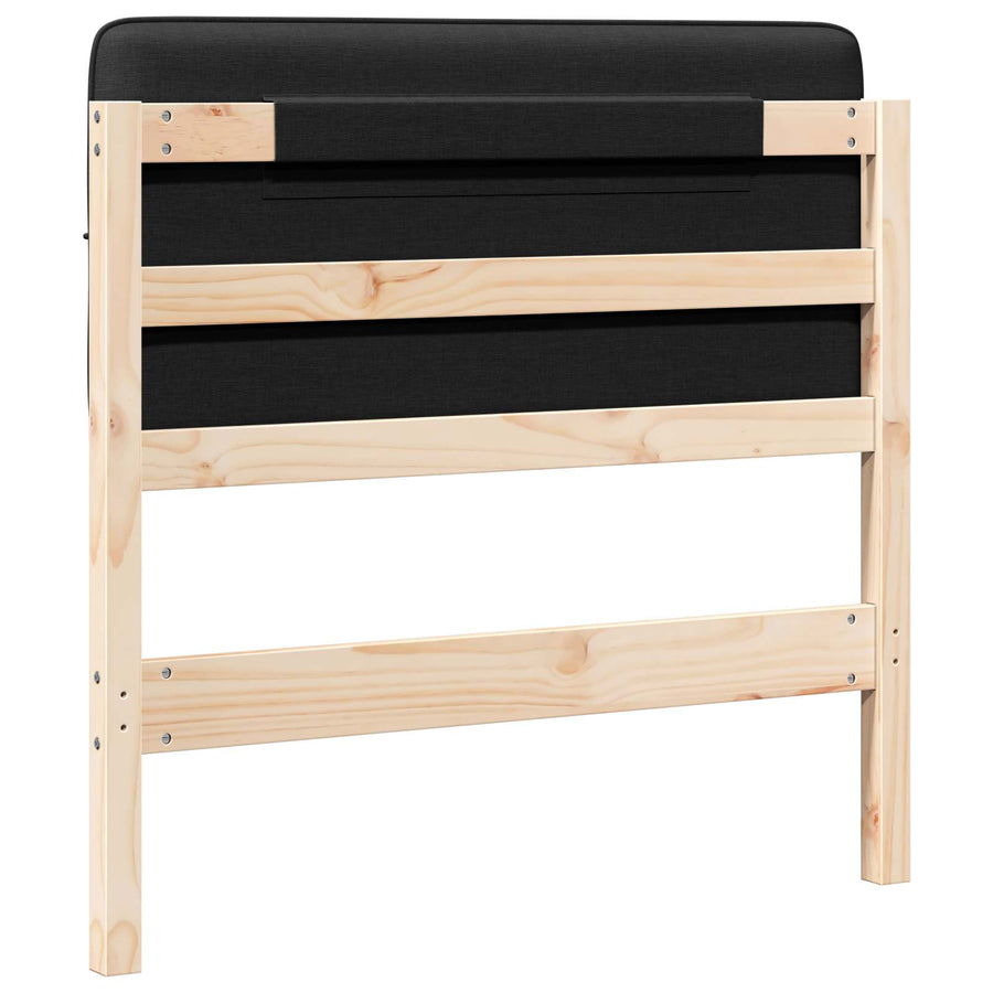 Gestoffeerd hoofdbord Bruin en zwart 80 cm Massief grenenhout