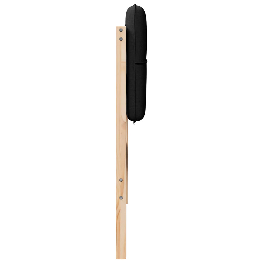 Gestoffeerd hoofdbord Bruin en zwart 80 cm Massief grenenhout