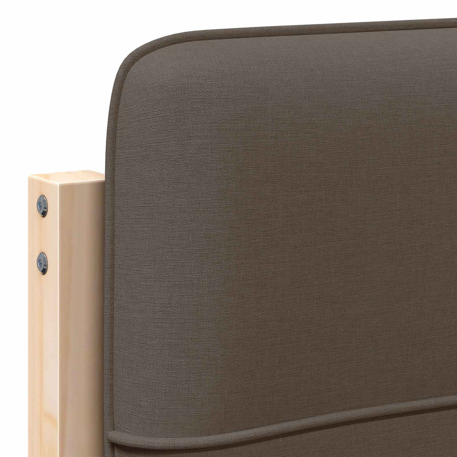 Gestoffeerd hoofdbord Bruin en Taupe 80 cm Massief grenenhout