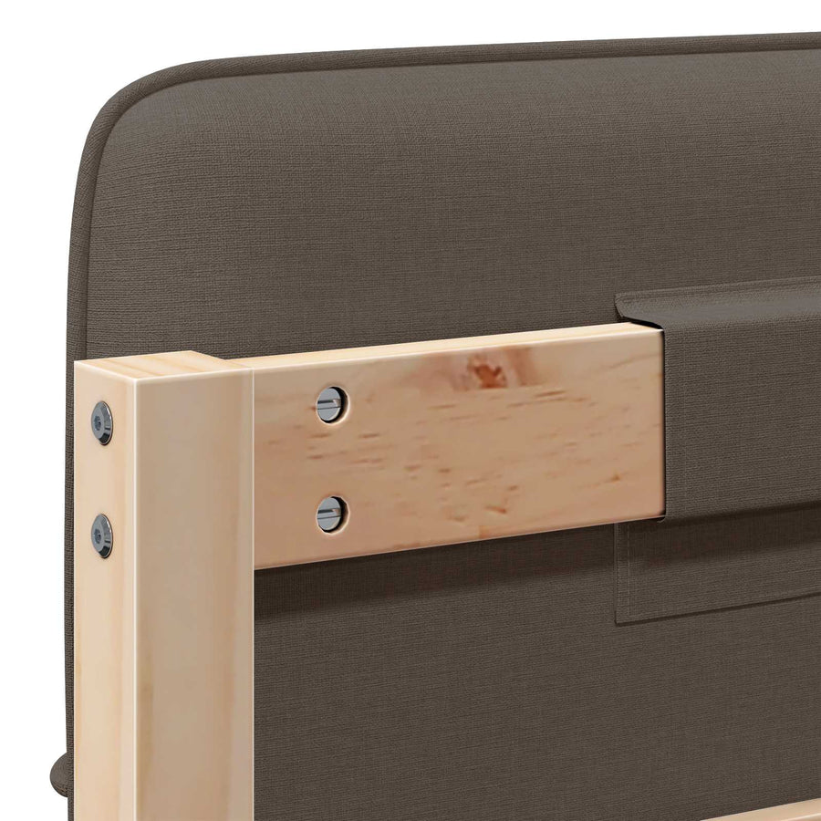 Gestoffeerd hoofdbord Bruin en Taupe 80 cm Massief grenenhout