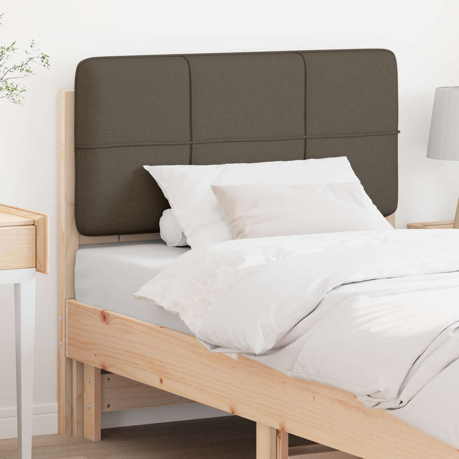 Gestoffeerd hoofdbord Bruin en Taupe 80 cm Massief grenenhout