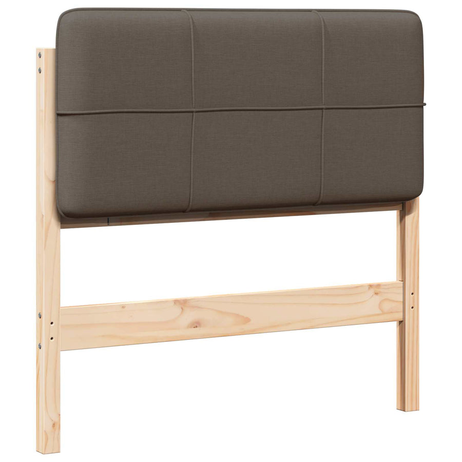 Gestoffeerd hoofdbord Bruin en Taupe 80 cm Massief grenenhout