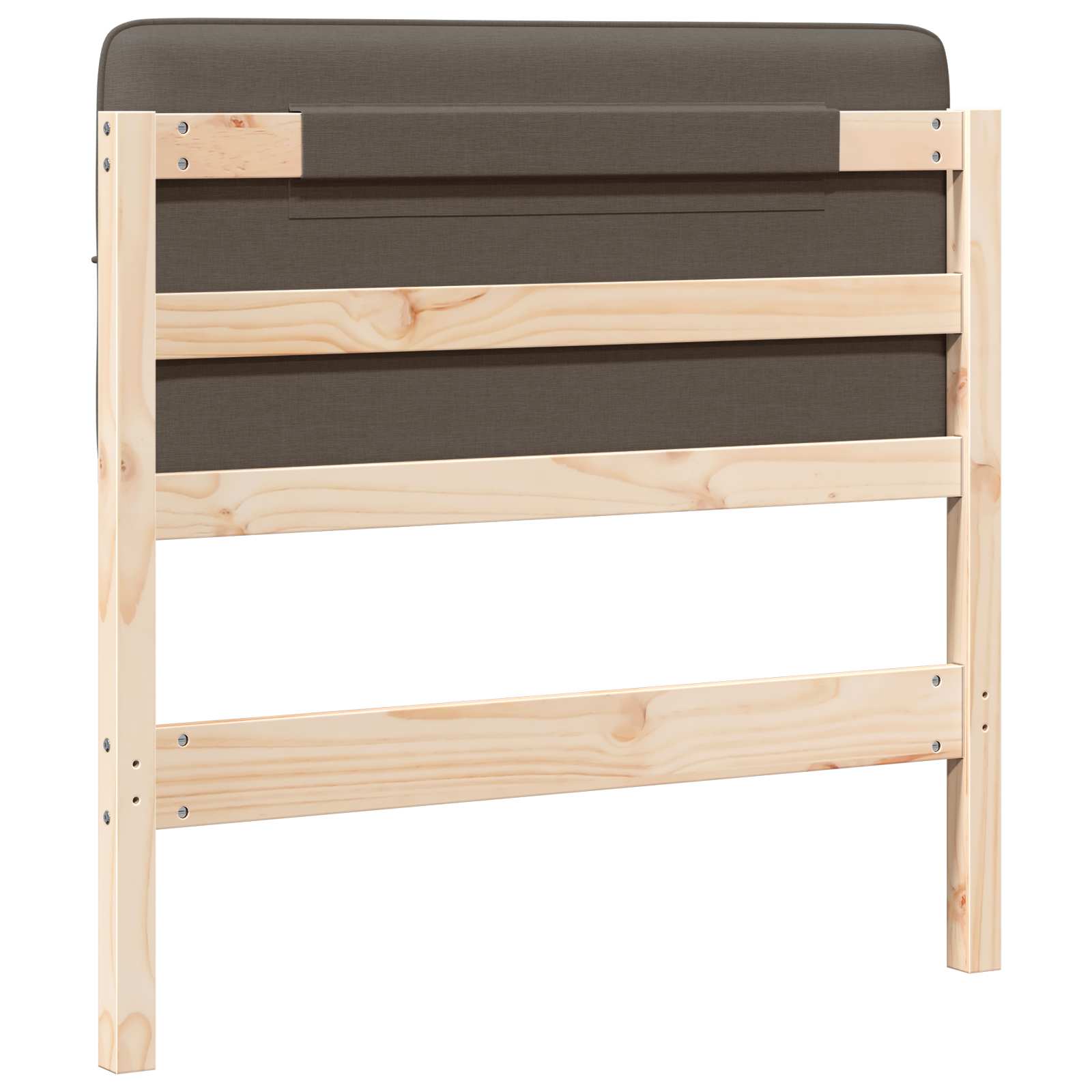 Gestoffeerd hoofdbord Bruin en Taupe 75 cm Massief grenenhout