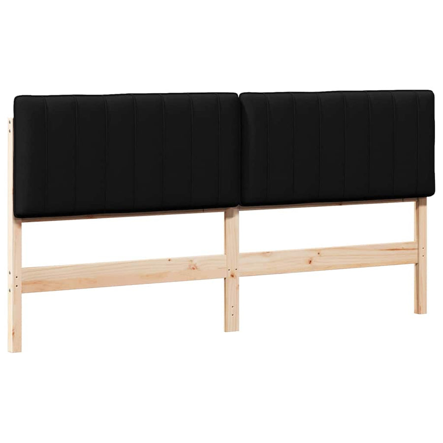 Gestoffeerd hoofdbord Bruin en zwart 200 cm Massief grenenhout