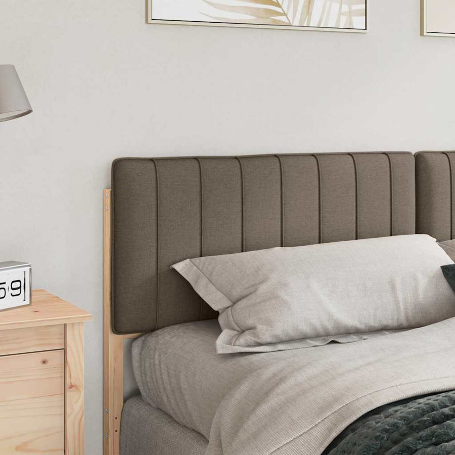 Gestoffeerd hoofdbord Bruin en Taupe 200 cm Massief grenenhout